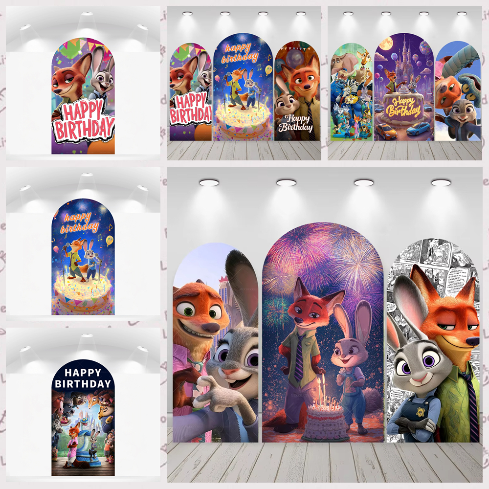 Zootopia Party Games - Zootopia 2 Theme Arched Background Custom