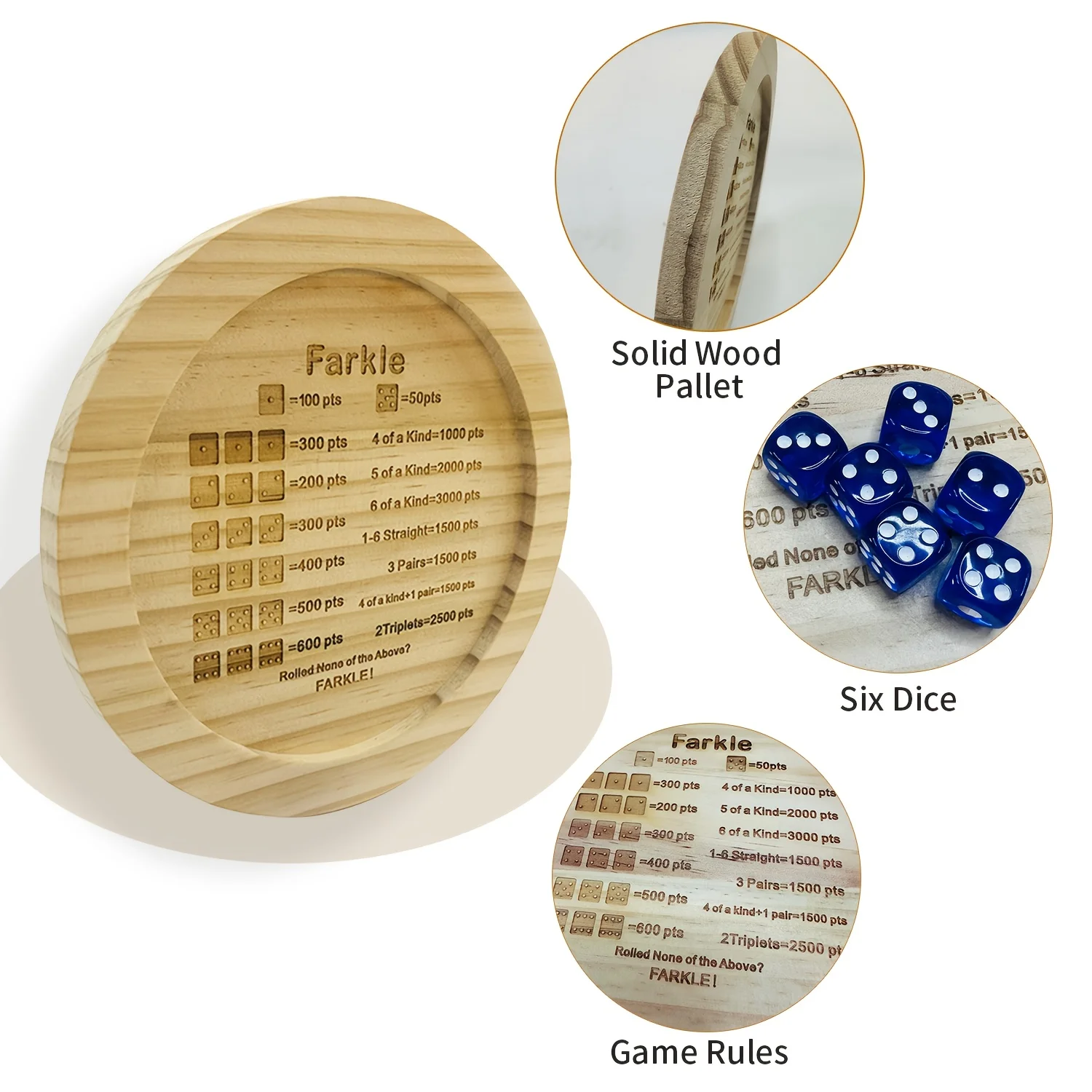 Party Games Game - 1 piece of wooden dice tray