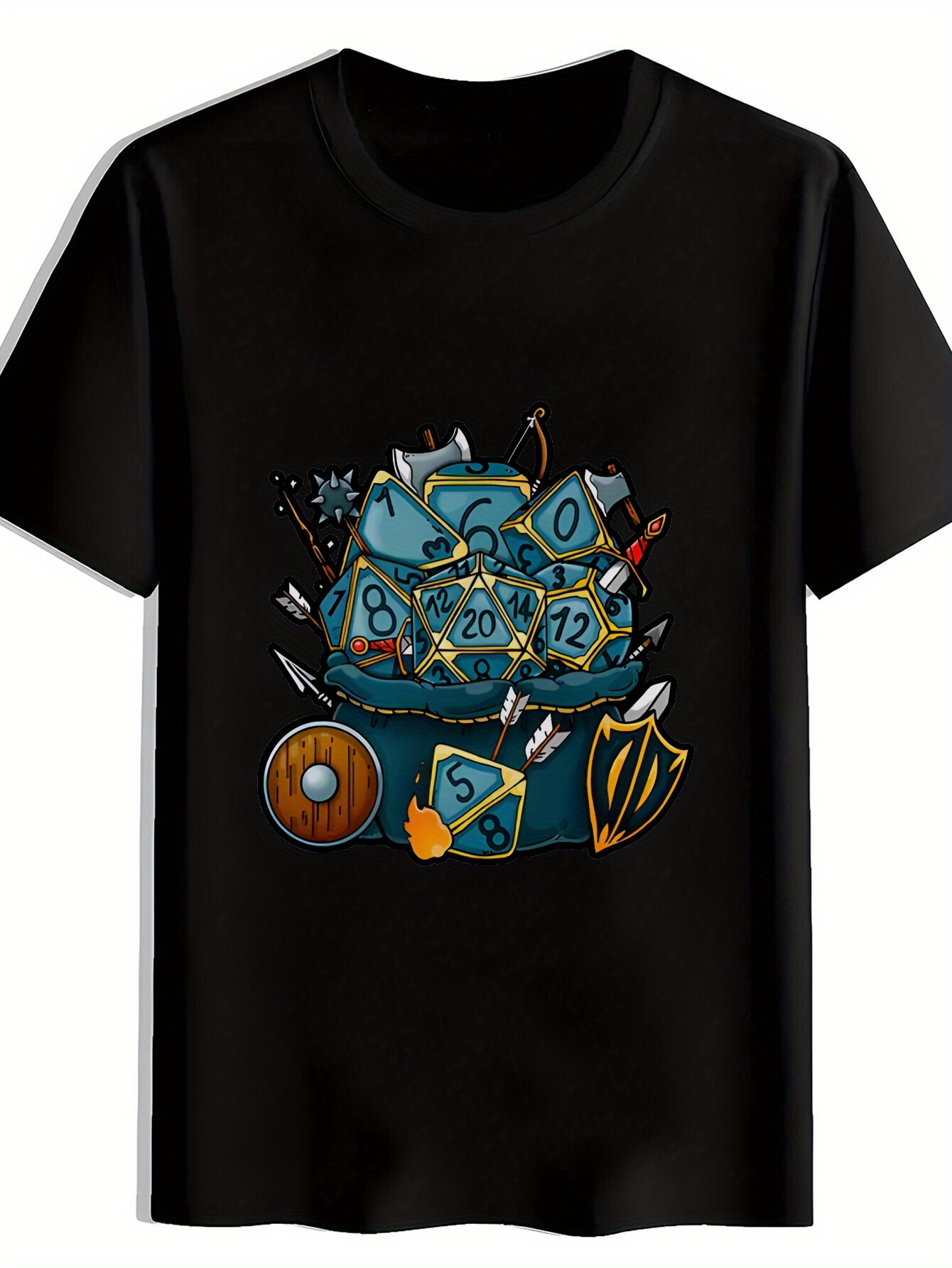 Party Games Game - Men's casual pattern T-shirt with black