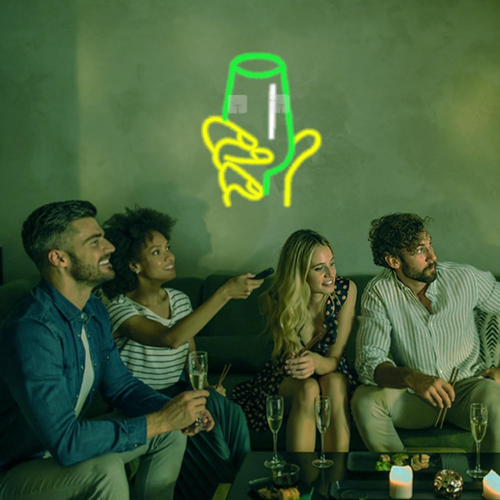 Wine Glass in Hand LED Neon Si - Party Games Shop 리뷰 및 가격