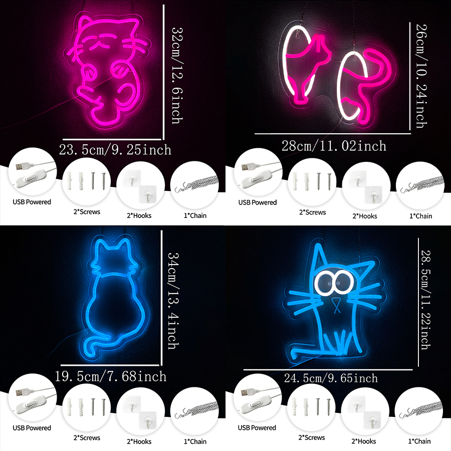 Cat Series Neon Sign For Wall  - Party Games Shop 리뷰 및 가격