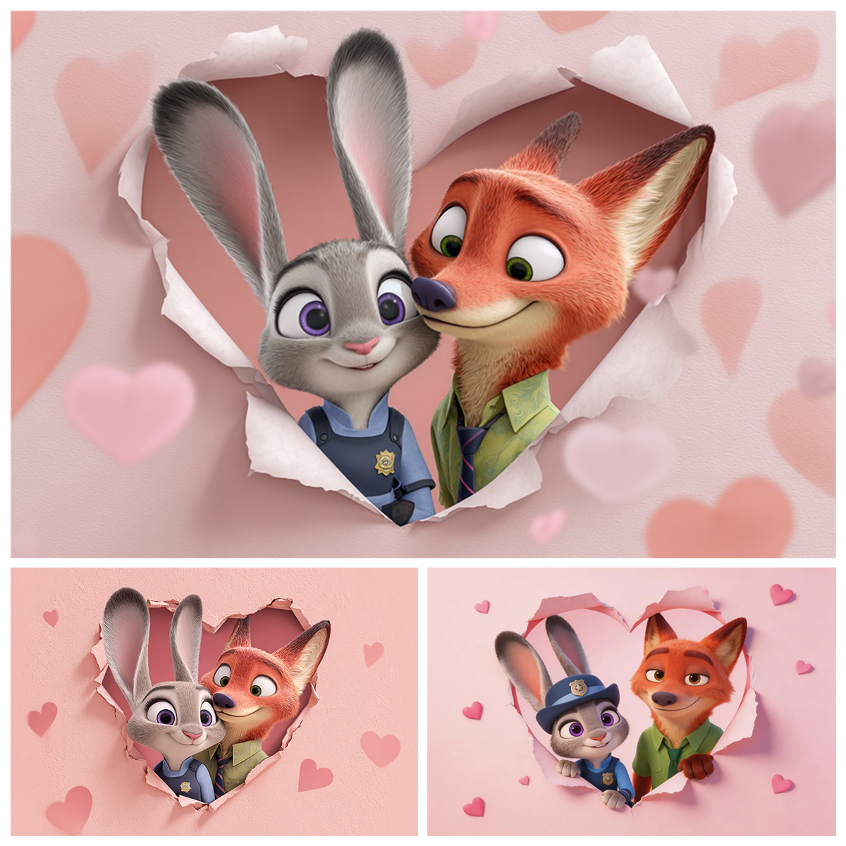 Zootopia Pink Heart Backdrop J - Zootopia Party Games 리뷰 및 가격