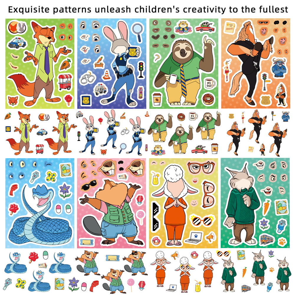 8/16Sheets Make a Face Zootopi - Zootopia Party Games 리뷰 및 가격