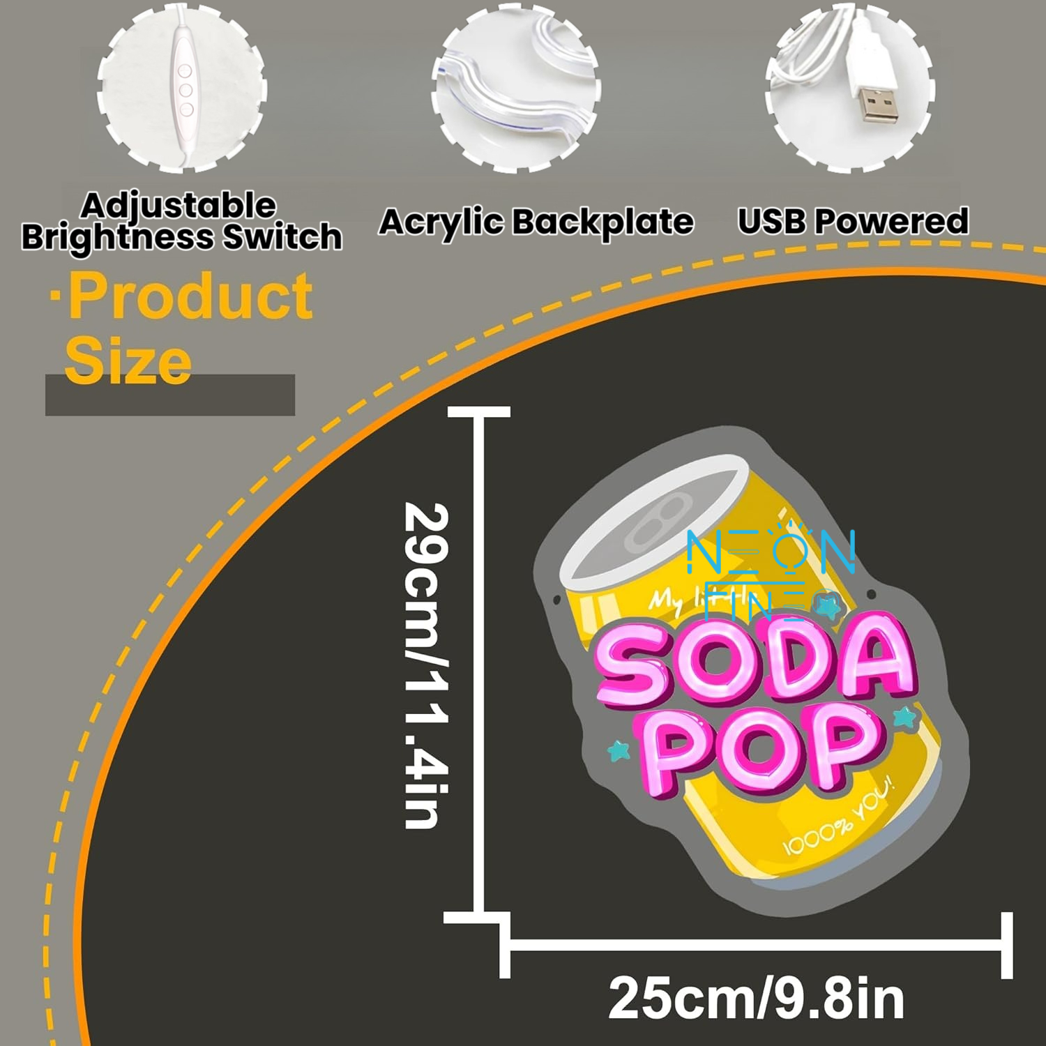 Soda Pop Neon Sign Beverage Ne - Party Games Shop 리뷰 및 가격