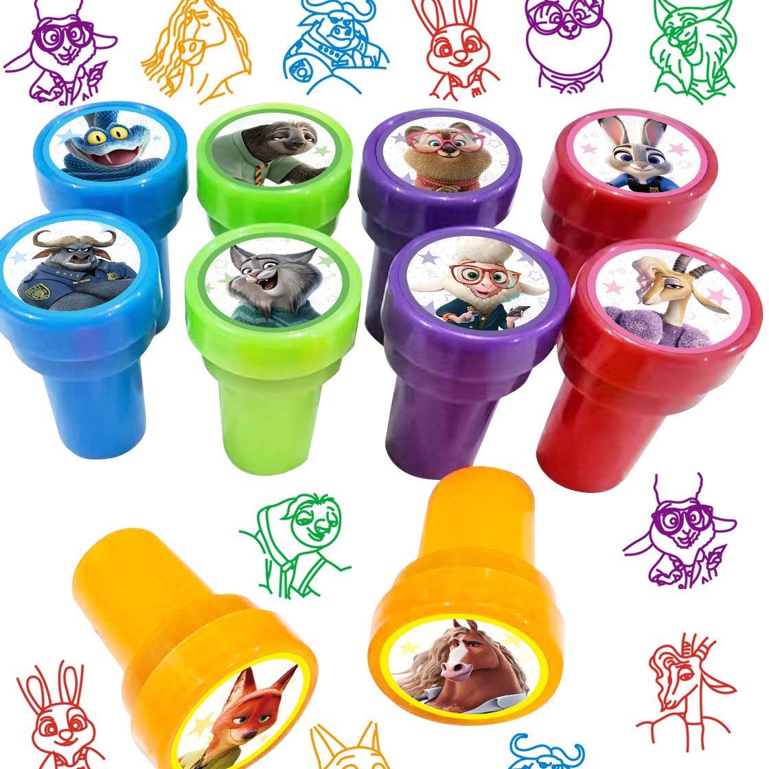 10Pcs Zootopia Kids Stamp Cart - Zootopia Party Games 리뷰 및 가격