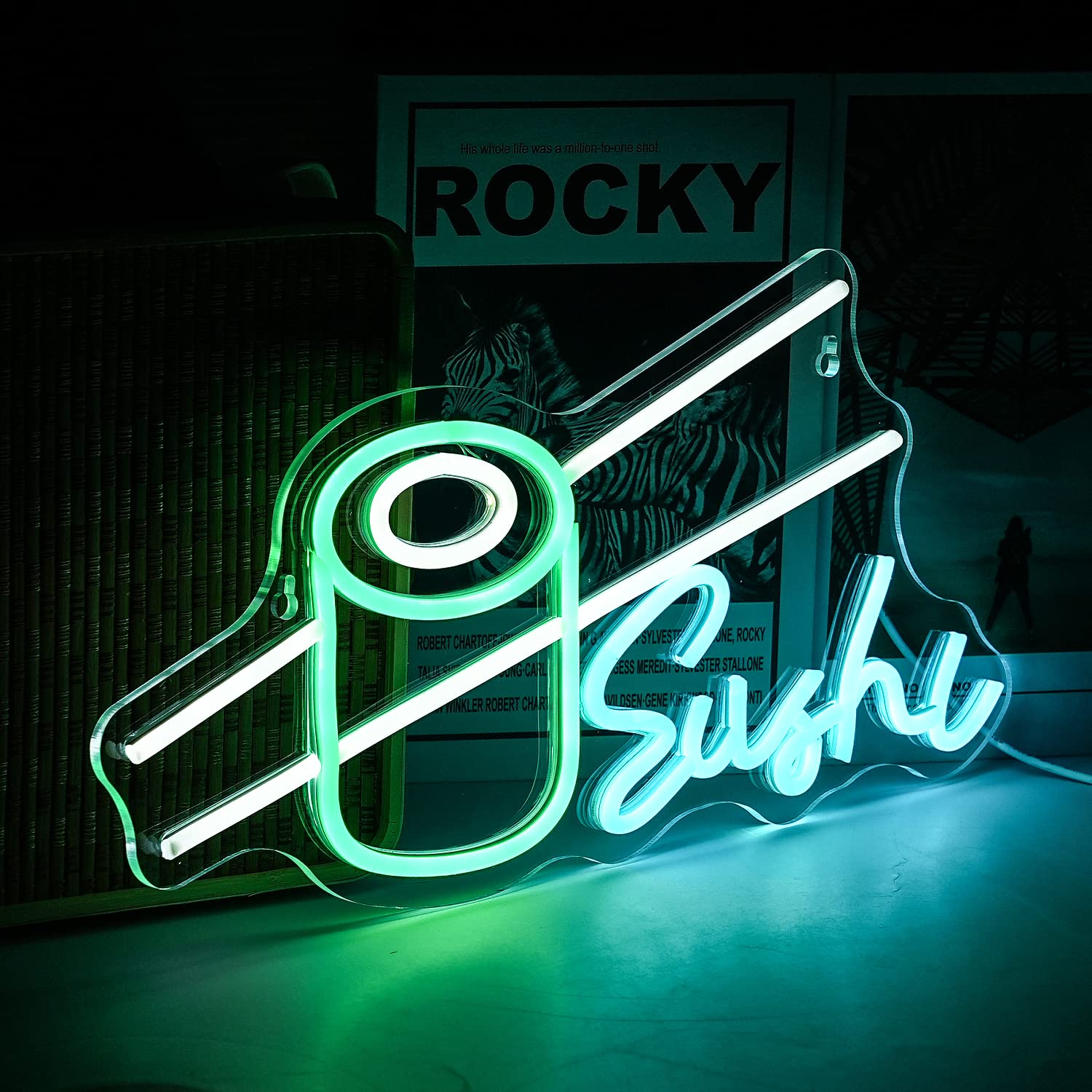 Sushi Neon Sign Bar Wine Glass - Party Games Shop 리뷰 및 가격