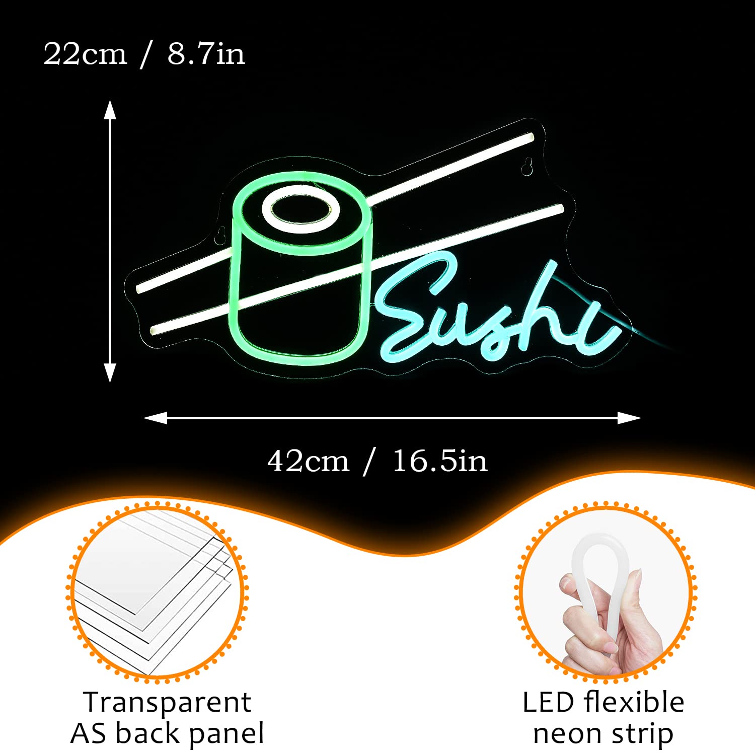 Sushi Neon Sign Bar Wine Glass - Party Games Shop 리뷰 및 가격